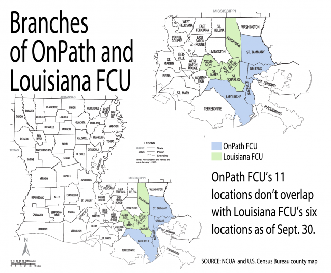 branches of OnPath and Louisiana FCU graphic