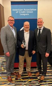 L-R: AACUL Chair and CrossState Credit Union Association President/CEO Patrick Conway, Sullivan and AACUL President Brad Miller