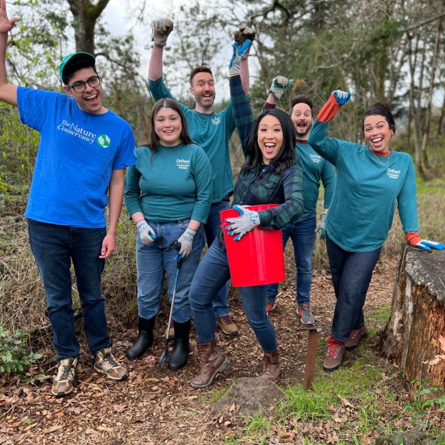 OnPoint associates participate in a volunteering project for The Nature Conservancy in Oregon