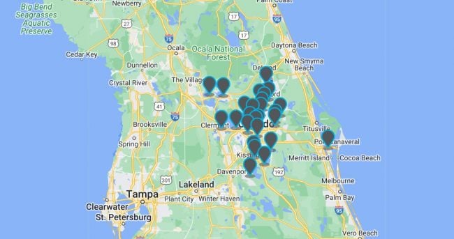 Screenshot of Addition Financial's current branch locations