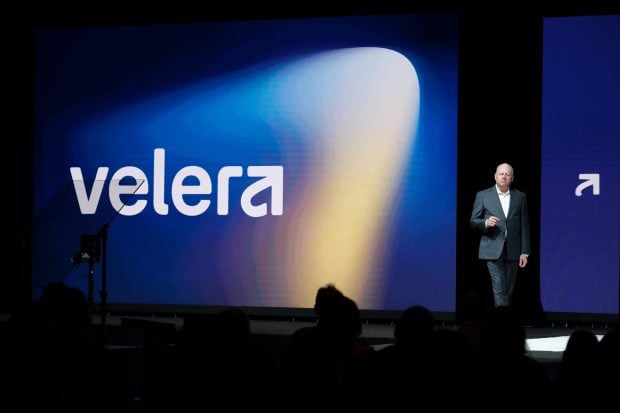 Velera President/CEO Chuck Fagan unveils the new brand and name during the THINK 24 Conference In Nashville. Credit/Velera