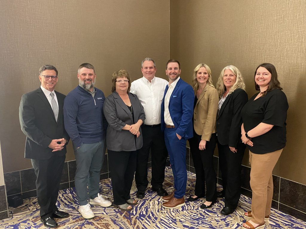 From L to R: DakCU President/CEO Jeff Olson, Klobuchar, Van Ash, Herrington, Reisner, Fetsch, Holweger and Bredvik.