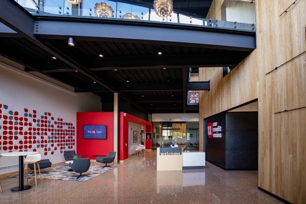 Inside UW Credit Union's new headquarters. Credit/Hedi Rudd