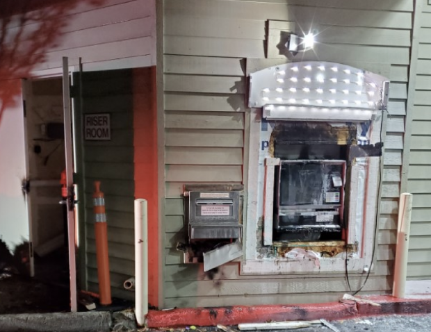 Photo of burned O Bee Credit Union ATM used by prosecutors as evidence.