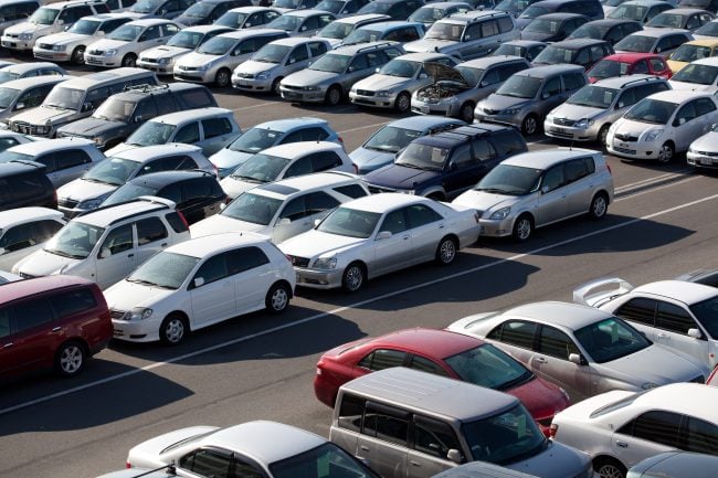 parking lot full of cars