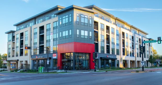 UW Credit Union's new branch in Madison, is., is on the first floor of the new Fitzgerald Apartment Complex. Credit/UW Credit Union